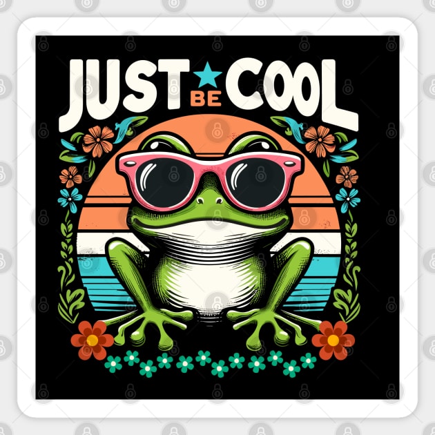 Just Be Cool - Cool Cute Frog Sticker by JessArty